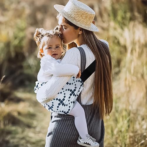Miniatura 6 de Portabebés lateral de máxima comodidad para recién nacidos a niños pequeños (7 libras-44 libras) (cuadros)