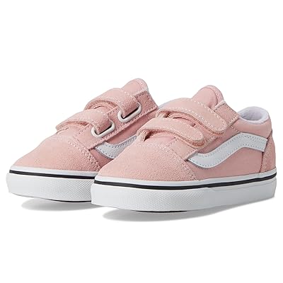 Vans Kids Old Skool V (Infant/Toddler) Girls Shoes Powder Pink/True White