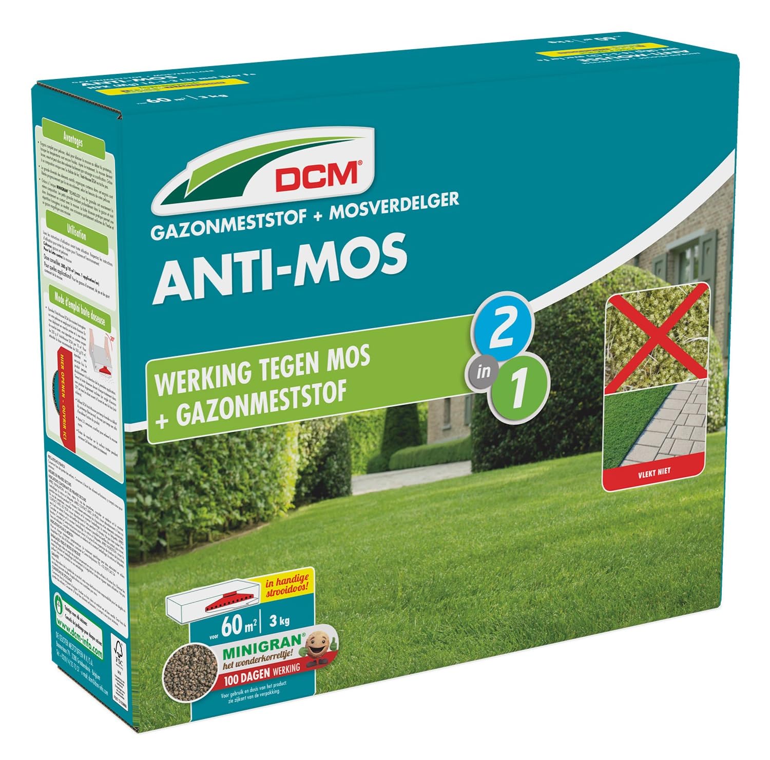 DCM Dnger Anti-Moos 3 Kg - 60m - Rasendnger mit Wirkung gegen Moos :  Amazon.de: Garten