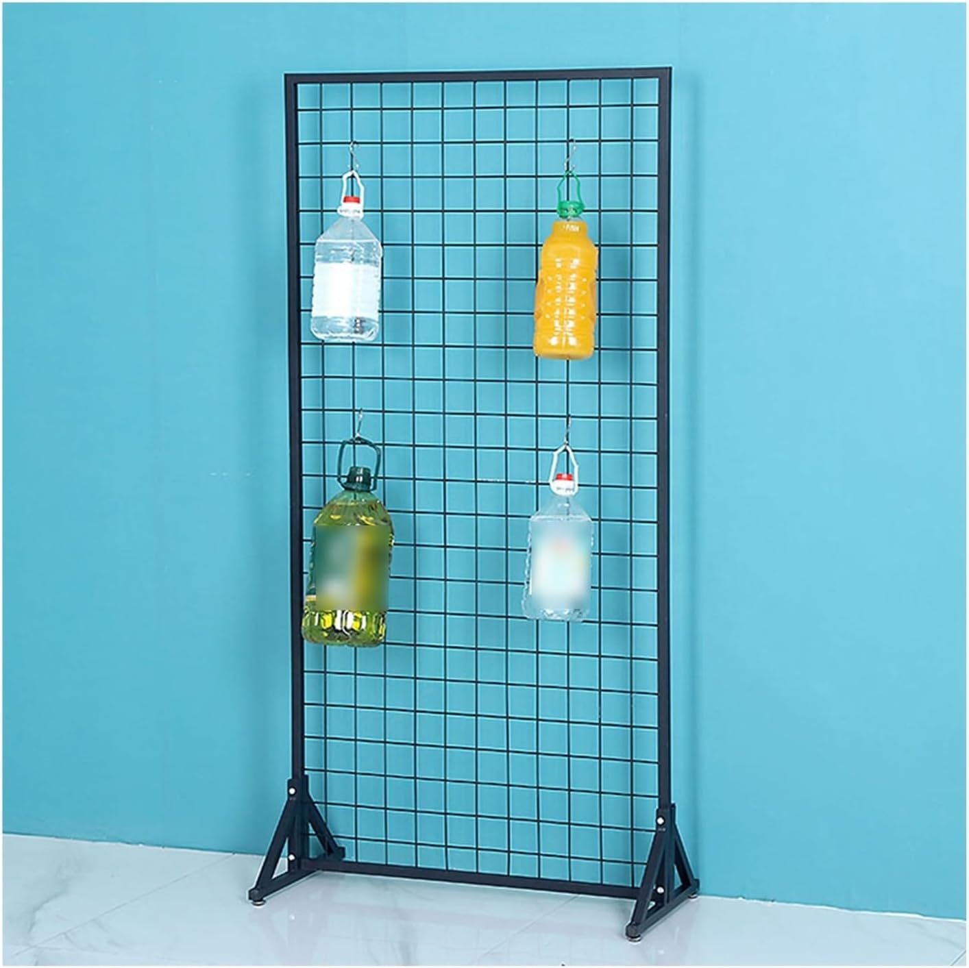 White Floor Standing Gridwall Panels - Metal Mesh Display Storage Units for Retail, Florist, Home Office Partition & Decorative Screen - Versatile Wire Grid Wall Rack (Size: Adjustable)