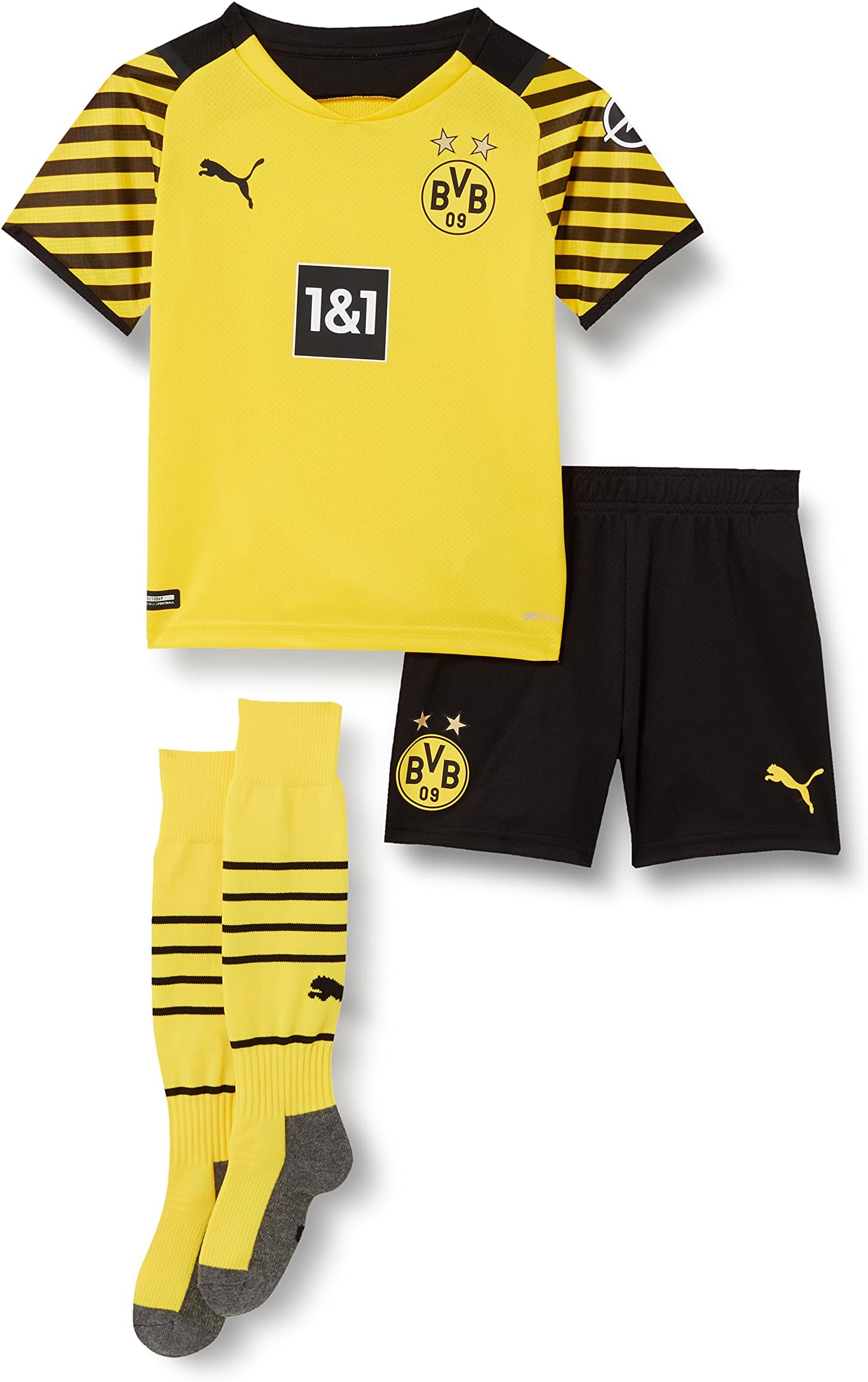 PUMA Unisex Kids Bvb Home Minikit W Sponsor With Socks W Hanger Shirt