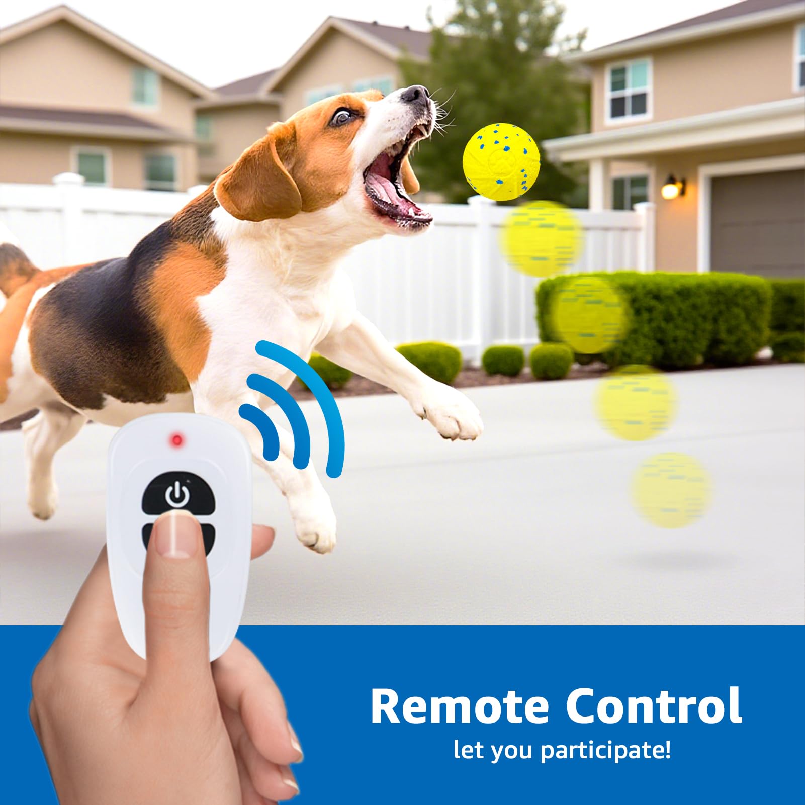 Dolita Jouet interactif pour chien avec télécommande 3 modes - Balle à mâcher robuste - Activation intelligente du mouvement - Jouet en matériau E-TPU pour mâcheurs agressifs - Pour chiens de grande