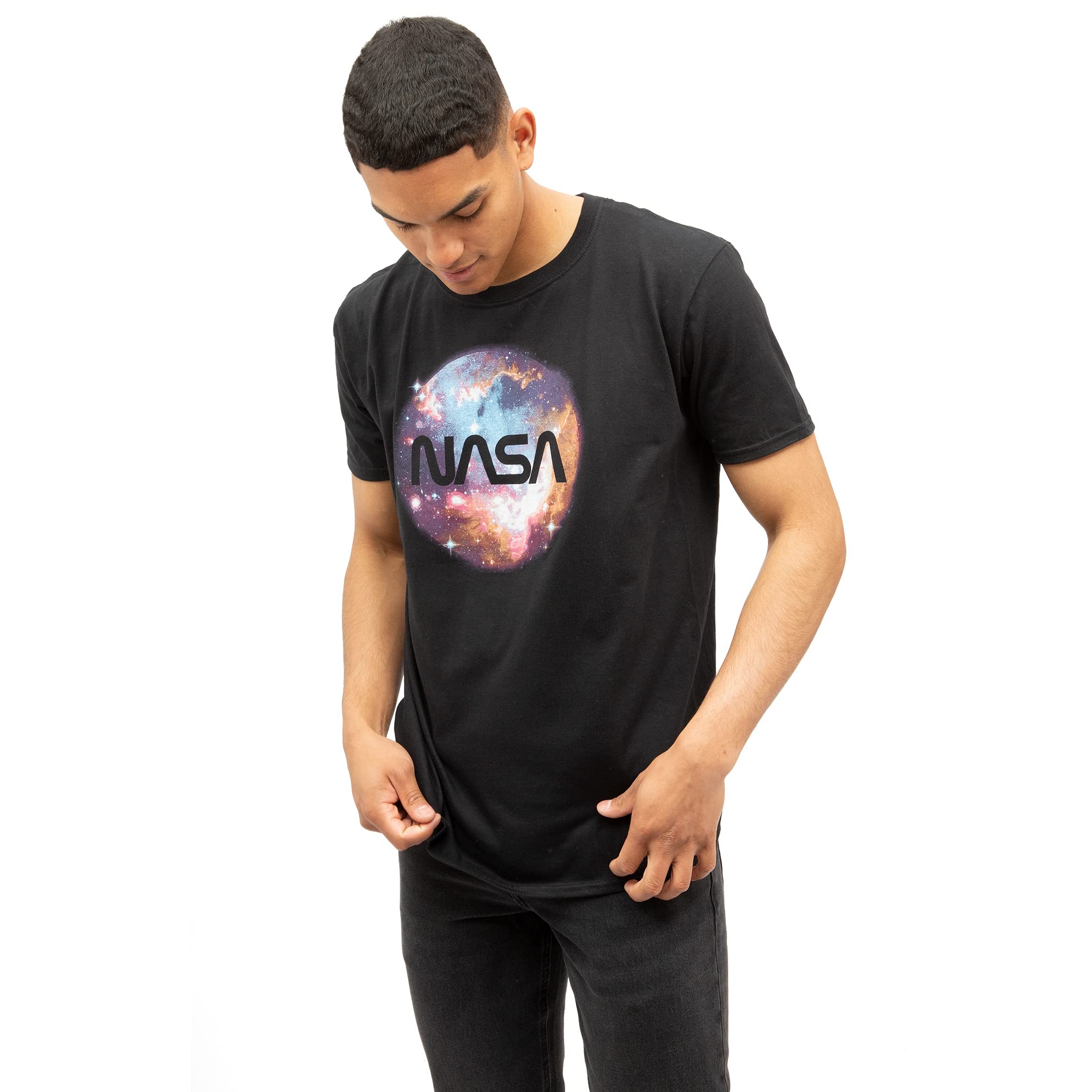 Nasa Men's Galaxy T Shirt, Black, L UK