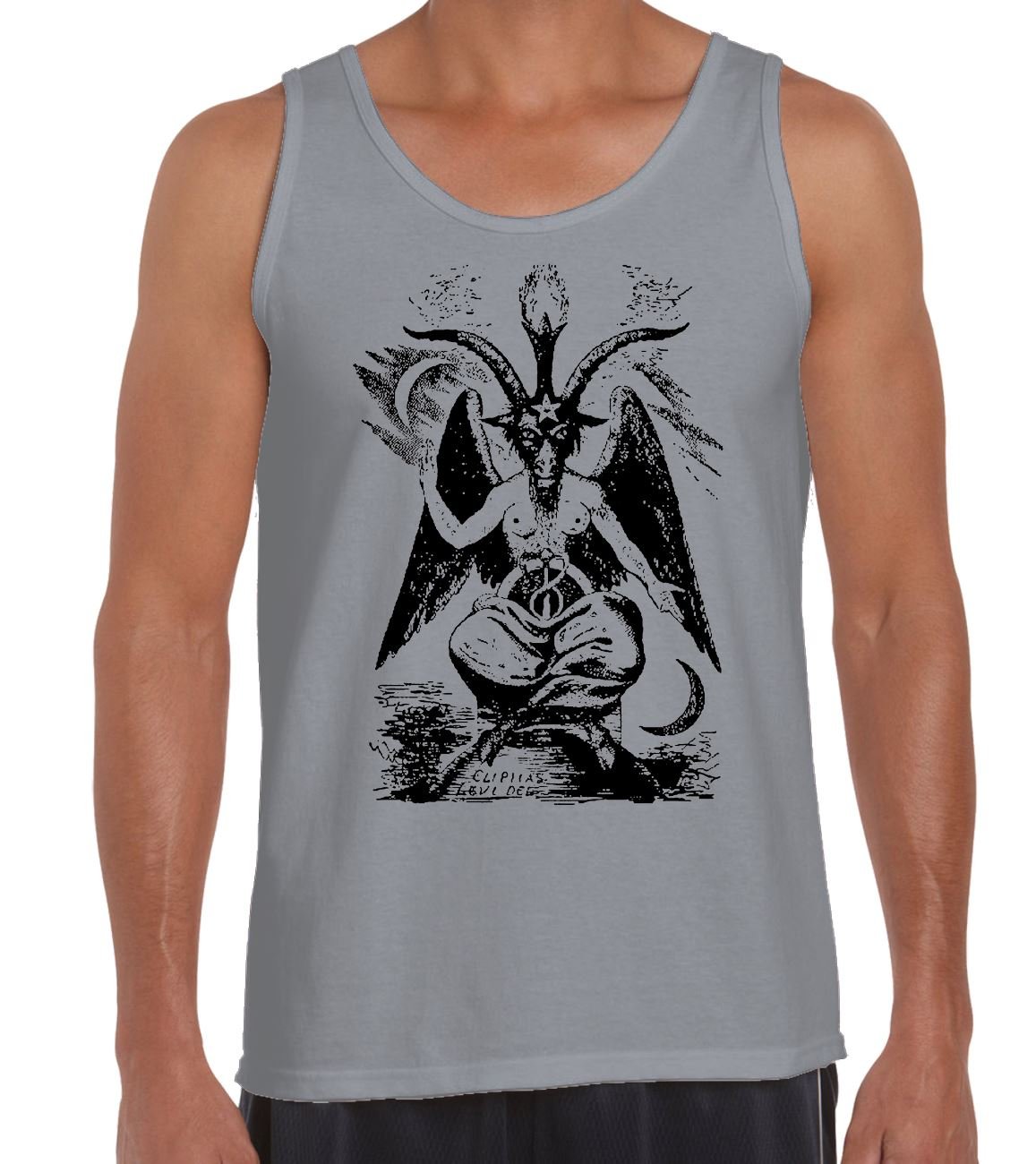 Tribal T-Shirts Men's Light Grey Goat Of Des Baphomet Pagan Vest Top (Xl, )