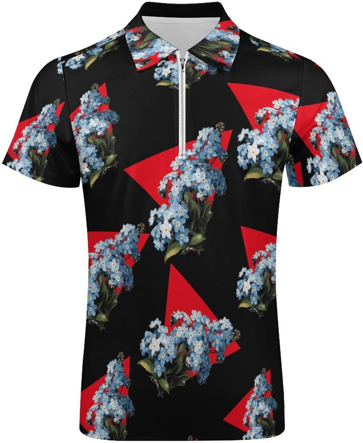 Masonic Forget Me Not Polo Shirts for Men Short Sleeve Athletic Golf Tees Tops