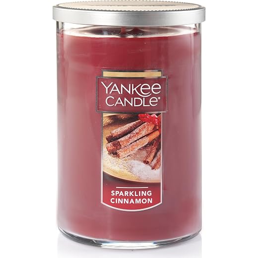 Yankee Candle Sparkling Cinnamon Scented, Classic 22oz Large Tumbler 2-Wick Candle, Over 75 Hours of Burn Time, Christmas | Holiday Candle