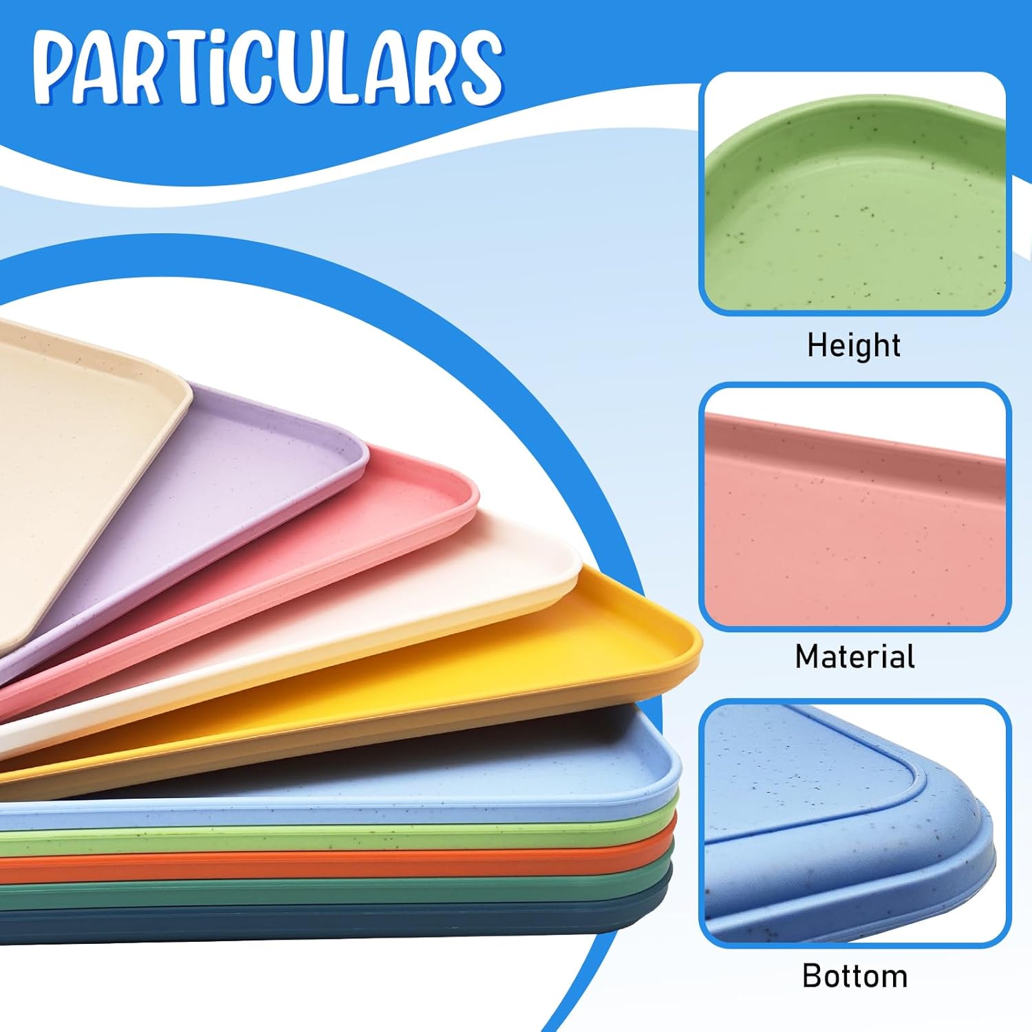 10 Pack Plastic Art Craft Trays, Multicolor Activity Sensory Sand Puzzle Sorting Trays for DIY Projects Painting Beads Jewelry, Blue Food Serving Platters for Home Restaurant Supply 12x9in - Image 3