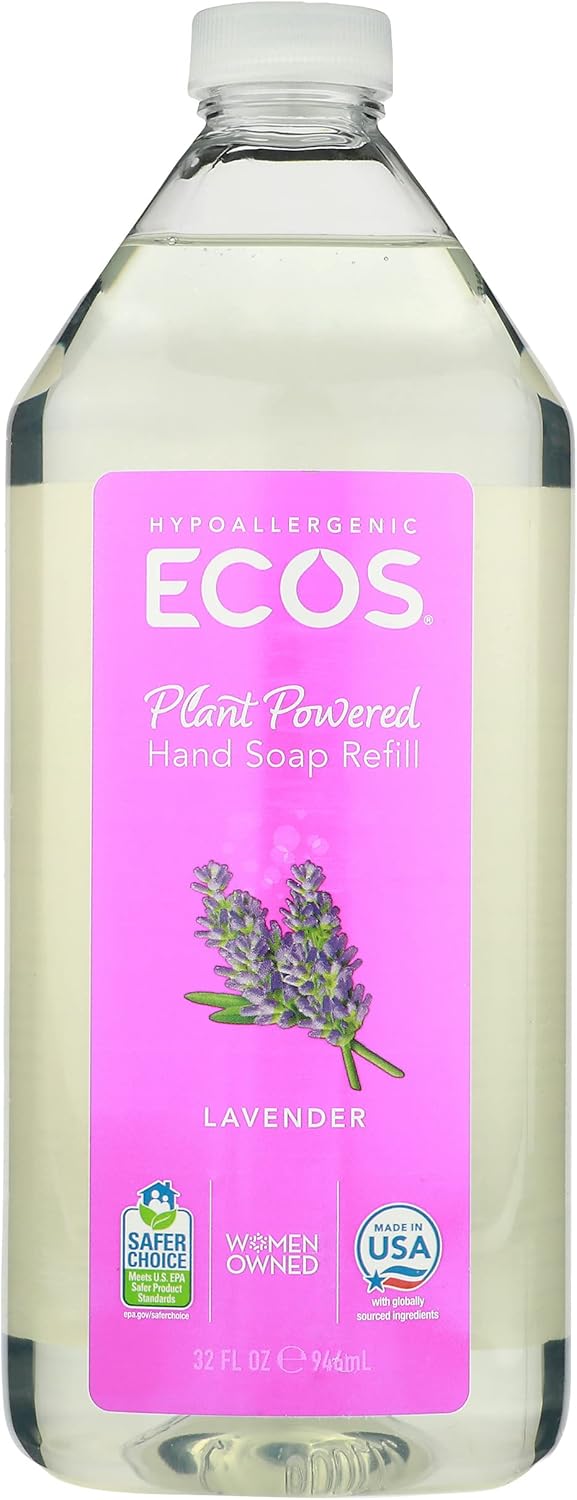 Earth Friendly Products Hand Soap Refill, Lavender, 32 Ounce Pack of 6