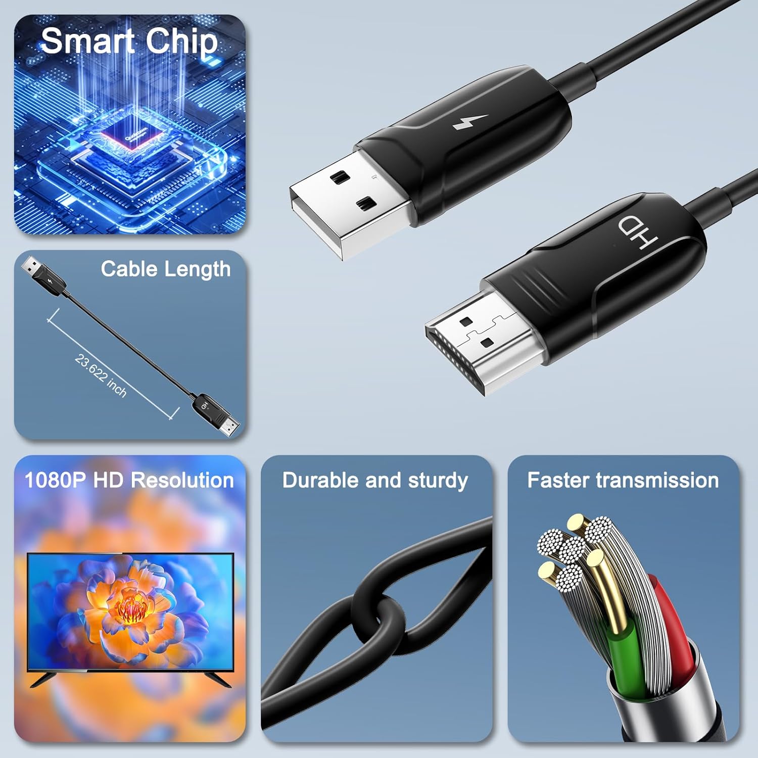 Wireless HDMI Mirroing Adapter/Cable/dongle,Wireless Display Adapter Extender Streaming Video/Audio to TV/Projector/Monitor,Suitable for iPhone/iPad/MacBook/Smartphone/Notebook