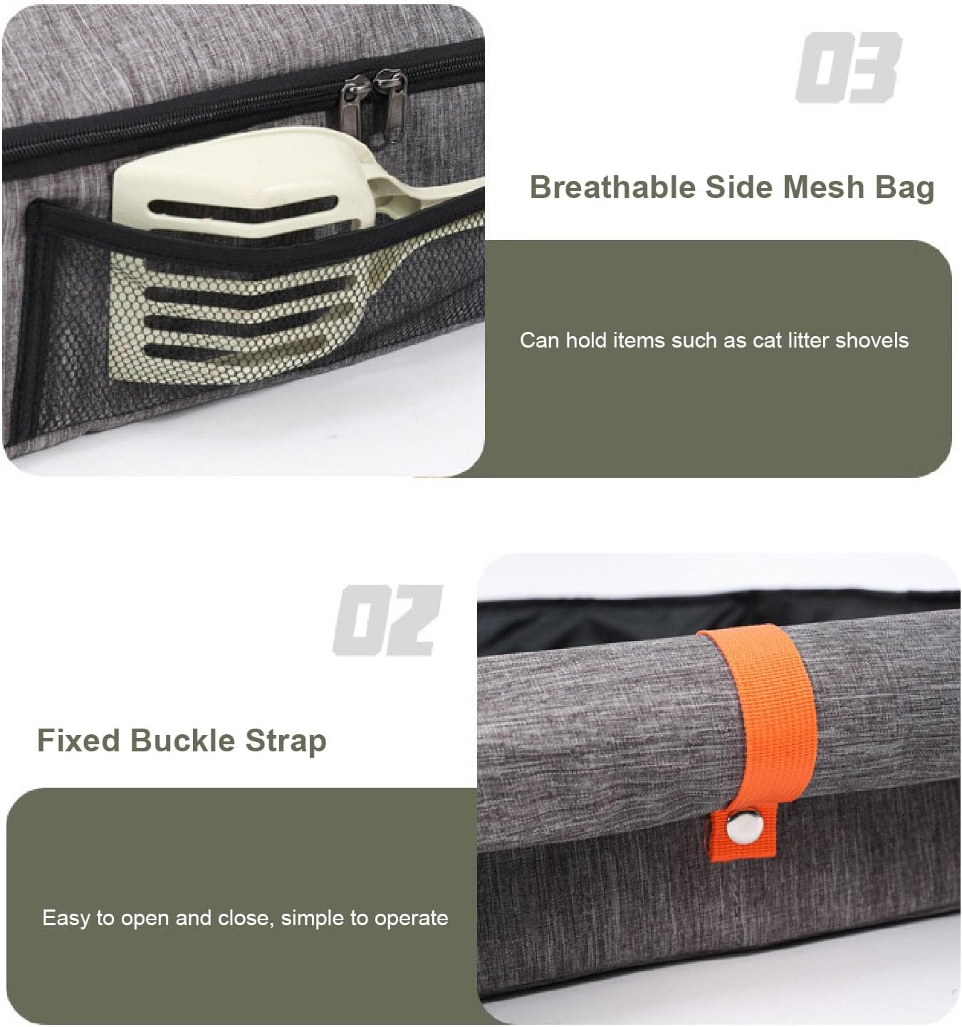 Foldable Cat Litter Bag, Portable Travel Litter Box for Cats with Diaper Style Cover and Reinforced Design, Collapsible for Easy Storage