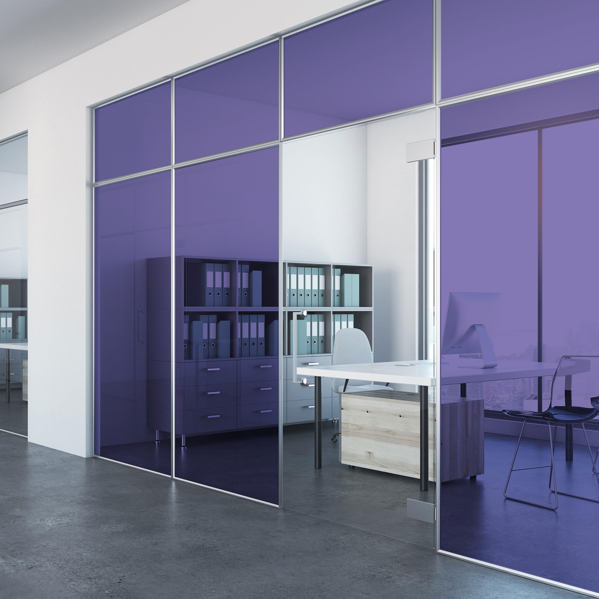 Abode Window Films Plum Transparent Stained Glass Window Film 50Cm X 100Cm, Pvc Self-Adhesive Decorative Window Film, Uv Glass Protection & Easy Application