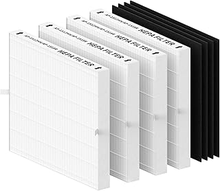 4 Packs AP-1512HH True HEPA Replacement Filter Set, Compatible with Coway airmga AP-1512HH Air Purifier, AP-1512HH FP Part# 3304899, 4 True HEPA + 4 Carbon Pre-filters.