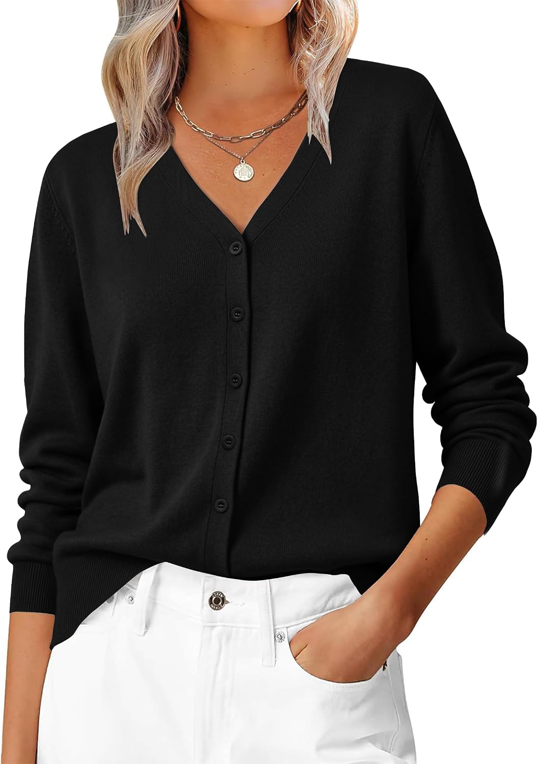 ZESICA Women's Wool Blend Lightweight Cardigan Sweaters 2026 Fall Outfits