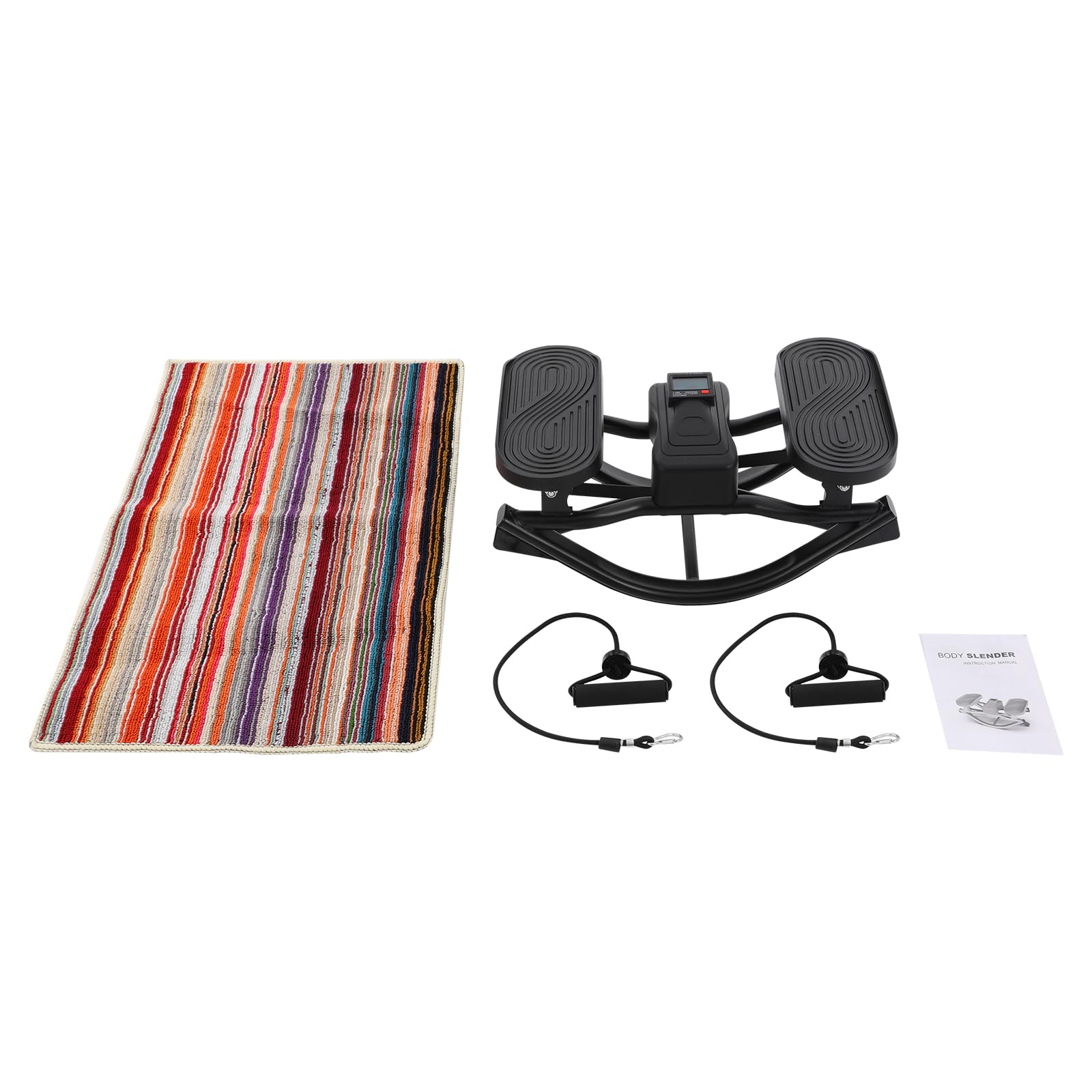 Stepper chroniący stawy do domu z linką Power Rope, Rock Stepper, maks. 100 kg | Stepper, side-to-side, wyświetlacz LCD i antypoślizgowe pedały, niski wpływ, ruch boczny 3D na nogi, pośladki i brzuch