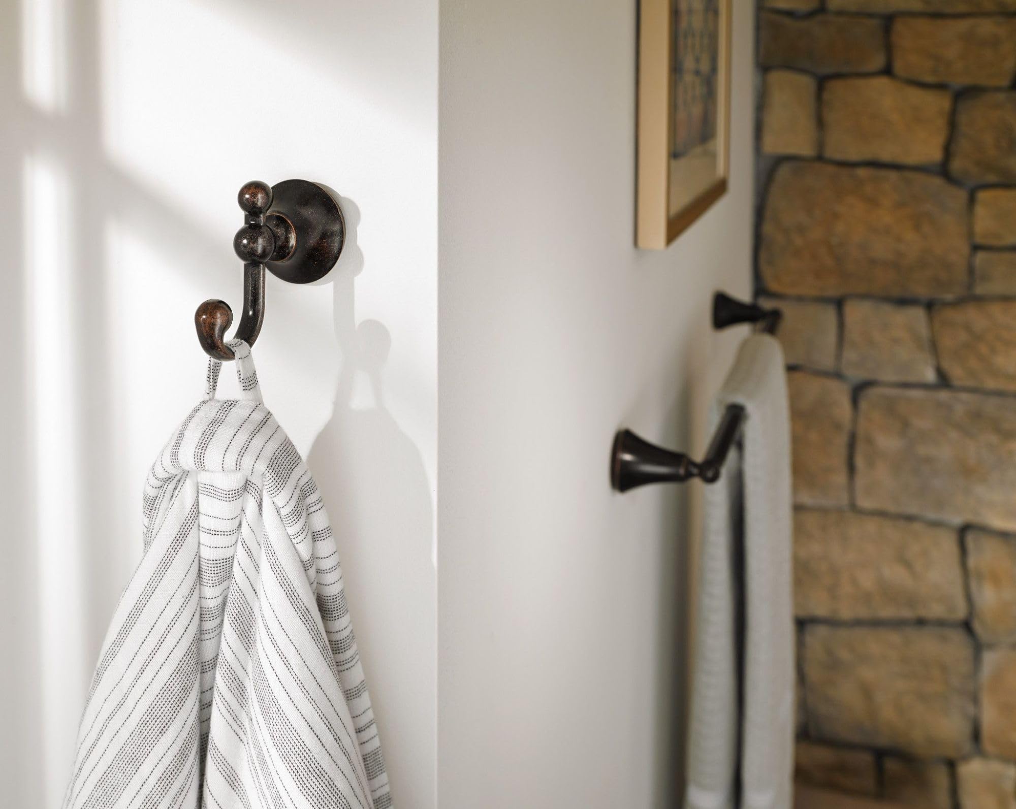 Moen YB5203ORB Wynford Double Robe Hook, Oil Rubbed Bronze
