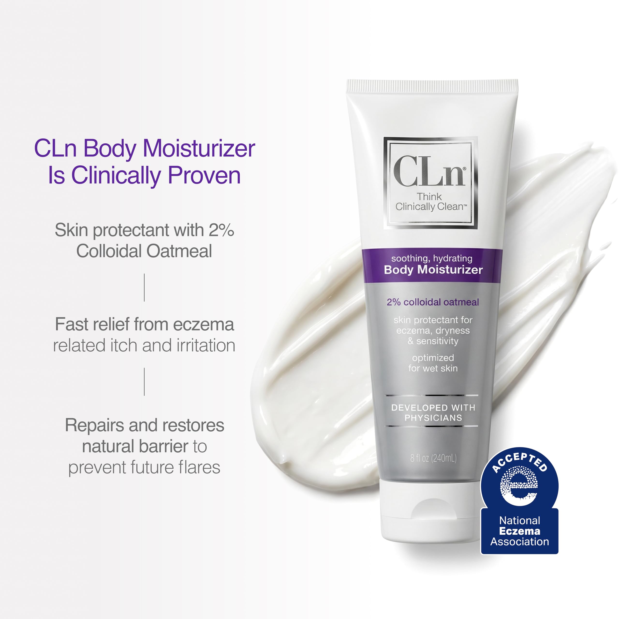 CLn Crema Idratante Corpo - Protettivo Cutaneo con il 2% di Avena Colloidale, Senza Parabeni, Senza Coloranti & Senza Profumo, 240ml