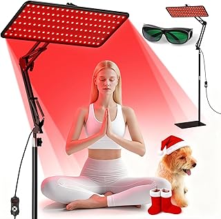 Morfone Red Light Therapy for Body Face - Tri-Wavelength (660nm, 850nm, 940nm) LED Infrared Light Therapy Lamp Large Panel with Adjustable Stand, Protective Glasses for Home Use, Gift for Women Girls