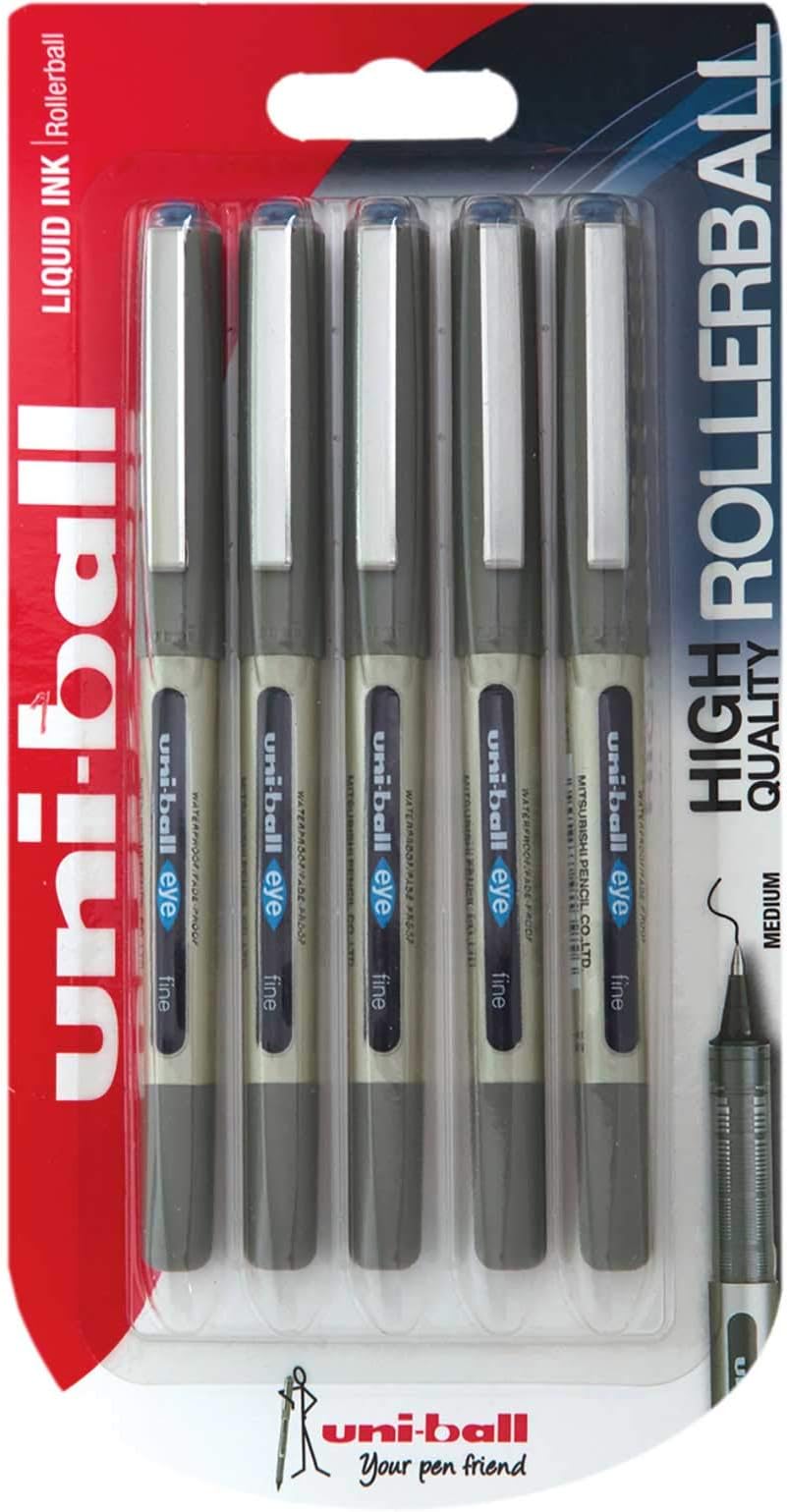 Uni-Ball Eye Fine UB157 Rollerball (Blue, Pack of 5 Pens)