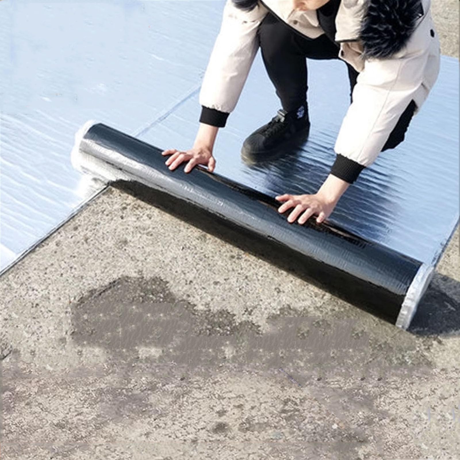 Cinta Impermeable Autoadhesiva para Casas,Tela Asfaltica de Aluminio para Aislante Sellador,para Goteras,Grietas Superficiales,Huecos en el Marco de la Ventana,Personalizable (1x2m)