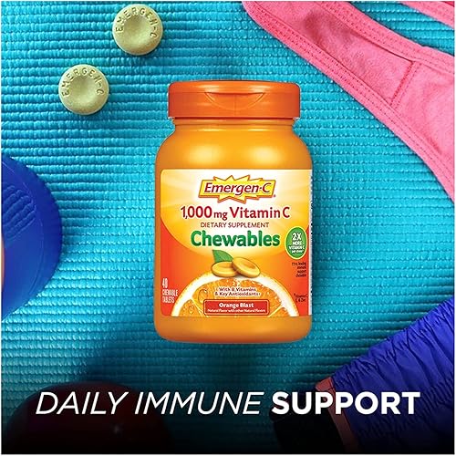 Miniatura 5 de Emergen-C 1000 mg Vitamina C Masticables, Orange Blast, 40 ea - 2 unidades