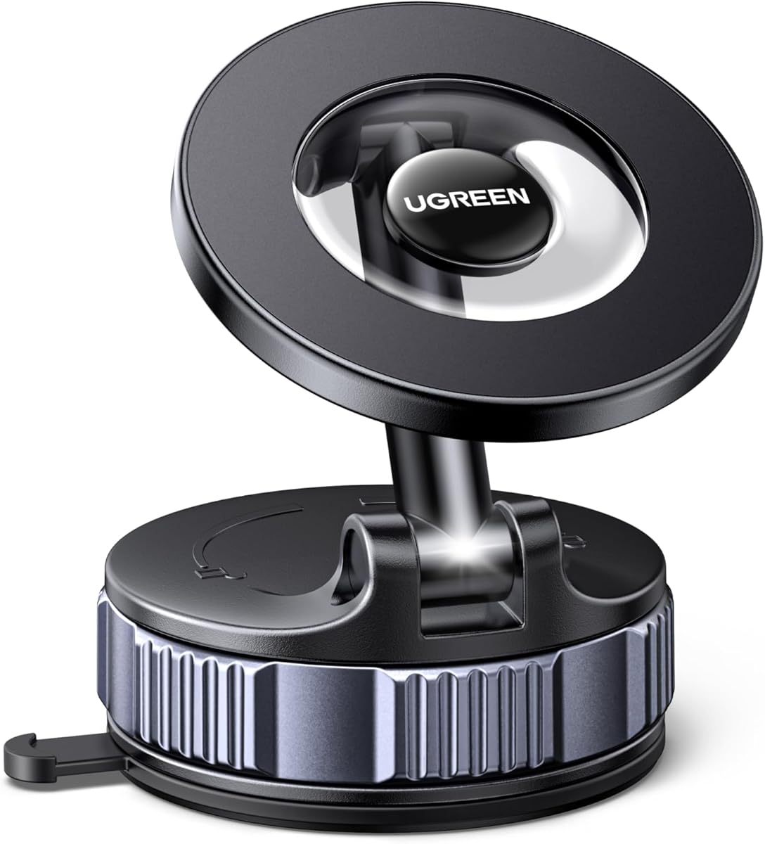 UGREEN Car Phone Mount for MagSafe [22xN52 & 80 LBS] 3600gf Magnetic Phone Holder Vacuum Suction with 360°Rotatable Dashboard Windshield Compatible with iPhone 17 16 15 14 13 12 Plus Pro Max Series