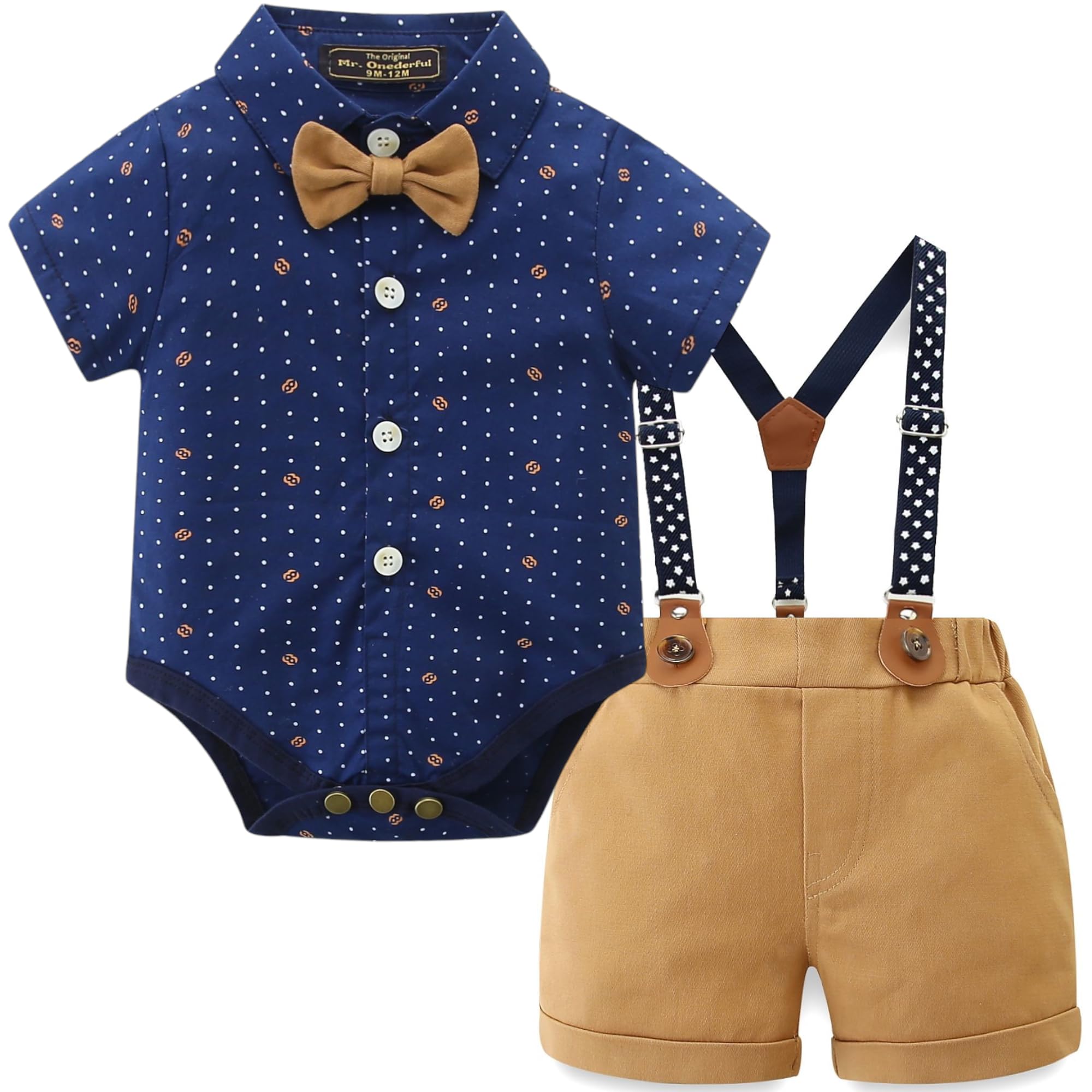 MR. ONEDERFUL Baby Boy Outfit for Special Occasion, Wedding, Birthday Parties, Gentleman Dress (Royal Blue+Shorts, 9-12 Month)