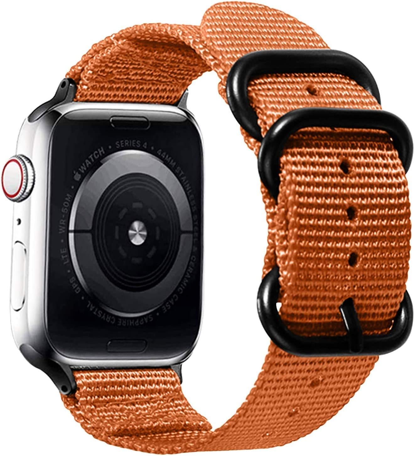 Watdoc Nylon Band Compatible with Apple Watch Band 38mm 40mm 42mm 44mm, Lightweight Breathable Sport Wrist Strap with Metal Buckle Compatible with iwatch Series 5/4/3/2/1