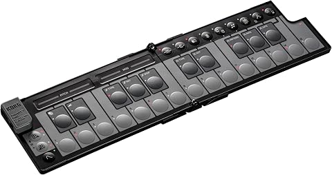 Korg nanoKEY Fold - Controlador de Teclado MIDI Plegable de 25 Teclas con USB-C y TRS-MIDI - Negro