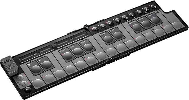 Korg nanoKEY Fold - Controlador de Teclado MIDI Plegable de 25 Teclas con USB-C y TRS-MIDI - Negro