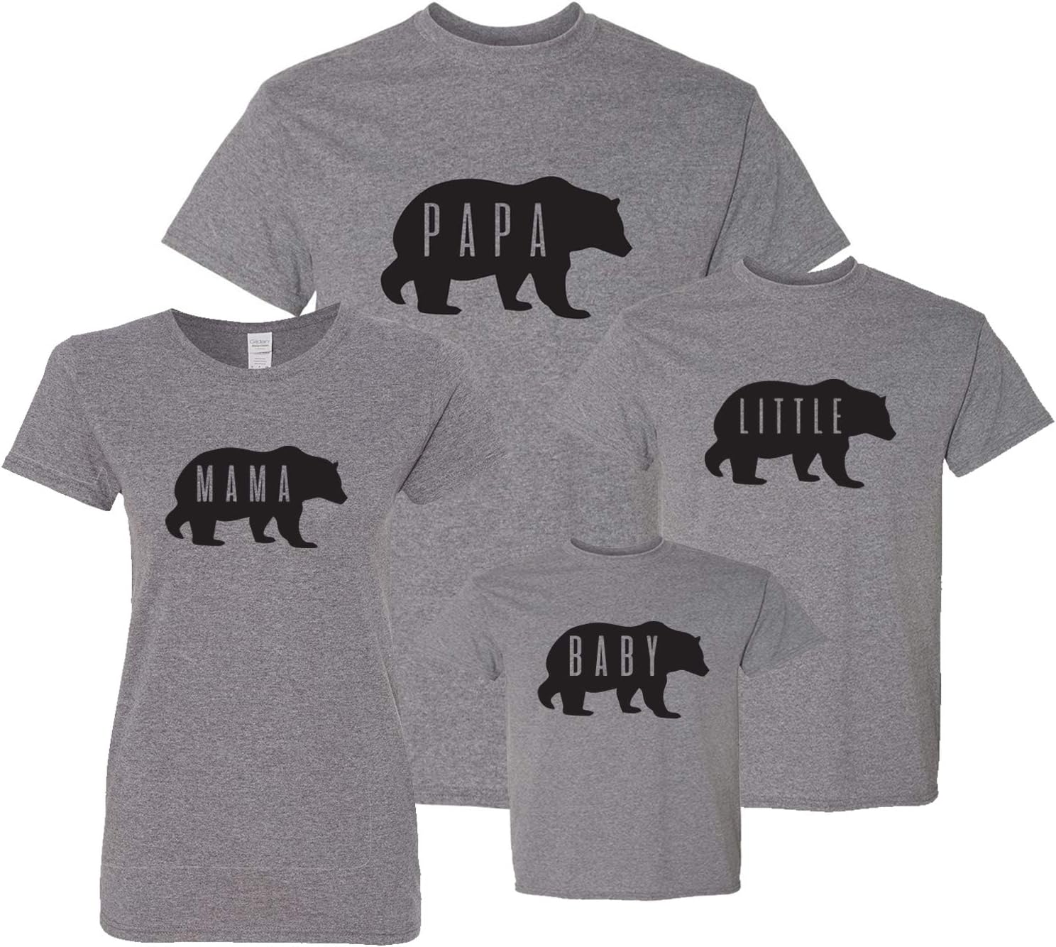 Tees & TailsMama Bear Papa Bear Baby Bear Matching Family Dad Mom Kid Mother Fathers Day Funny Short Sleeve Tee Shirt