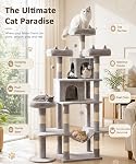 Arbre de chat, lourd service pour le chat intérieur, 71 Grande tour de chat de pouce avec poste d'éraflure et perche supérieure, Hammock, Condo de gros chat pour les chats adultes Kittens, gris, PMT03GY