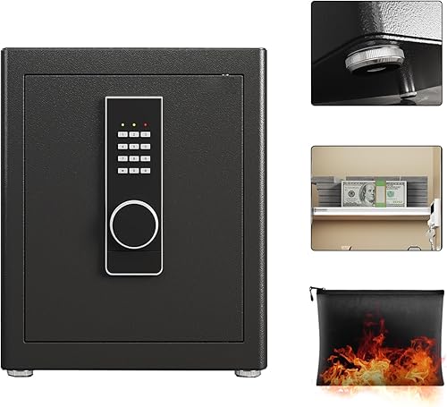 Miniatura 10 de Caja fuerte grande ignífuga para el hogar, 8.1 pies cúbicos de acero con bolsa impermeable ignífuga, con estantes extraíbles y cajones integrados,