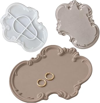 Elegant Silicone Tray Mold Decorative Platter for Resin, Plaster & Concrete, Jewelry Dish & Home Decor DIY Form Me