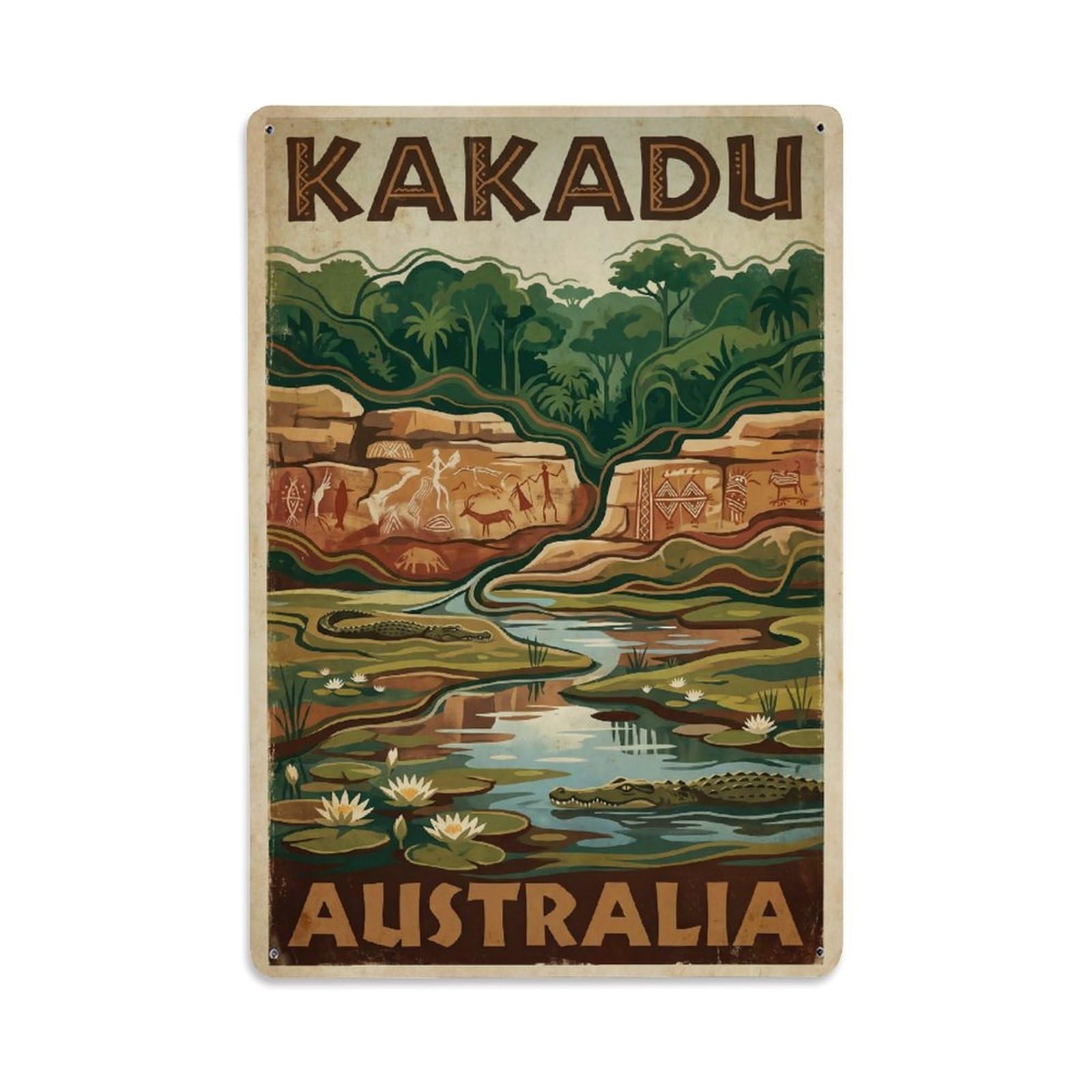 Metal Tin Sign Retro Travel Australia Kakadu