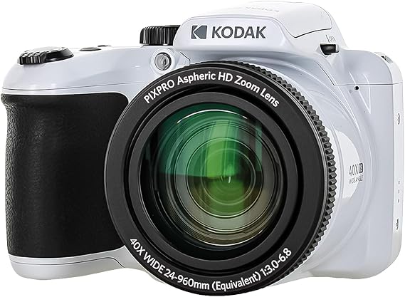 Kodak Pixpro AZ405 Digital Camera (AZ405WH) Bundle Including: 64 GB Memory Card, Rechargeable Batteries, Case, Neck Strap, Lens Caps, Full Cleaning Kit, Card Reader, Card Wallet, USB Cable, Cap Keeper