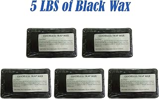 Black and White Odorless Trap Wax - 1LB Bars (5, Black)