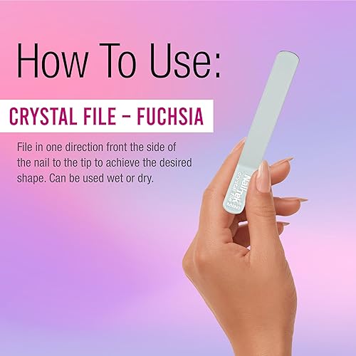 Miniatura 5 de Nail Tek Lima de cristal  Lima de uñas de cristal con estuche, duradera y suave para uñas naturales, diseño fácil de viajar, fucsia, mini 3 pulgadas