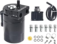 Vista 7 de Lata receptora de aceite de aluminio, kit de lata receptora de aceite con deflector, tanque de reservorio de aceite de 300ml, lata receptora