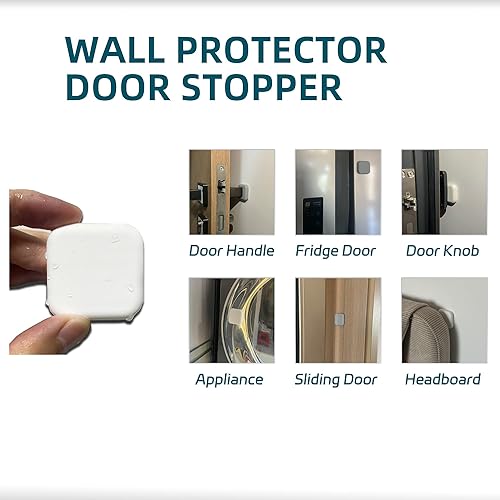 Miniatura 6 de Topes de puerta protectores de pared, parachoques de puerta de silicona, protector de pared autoadhesivo, silenciador de puerta para puerta,