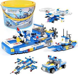 1324pcs Military Landing Craft Building Blocks , Exercise N Play Construction Bricks War Set Toy with Helicopter Car Truck...