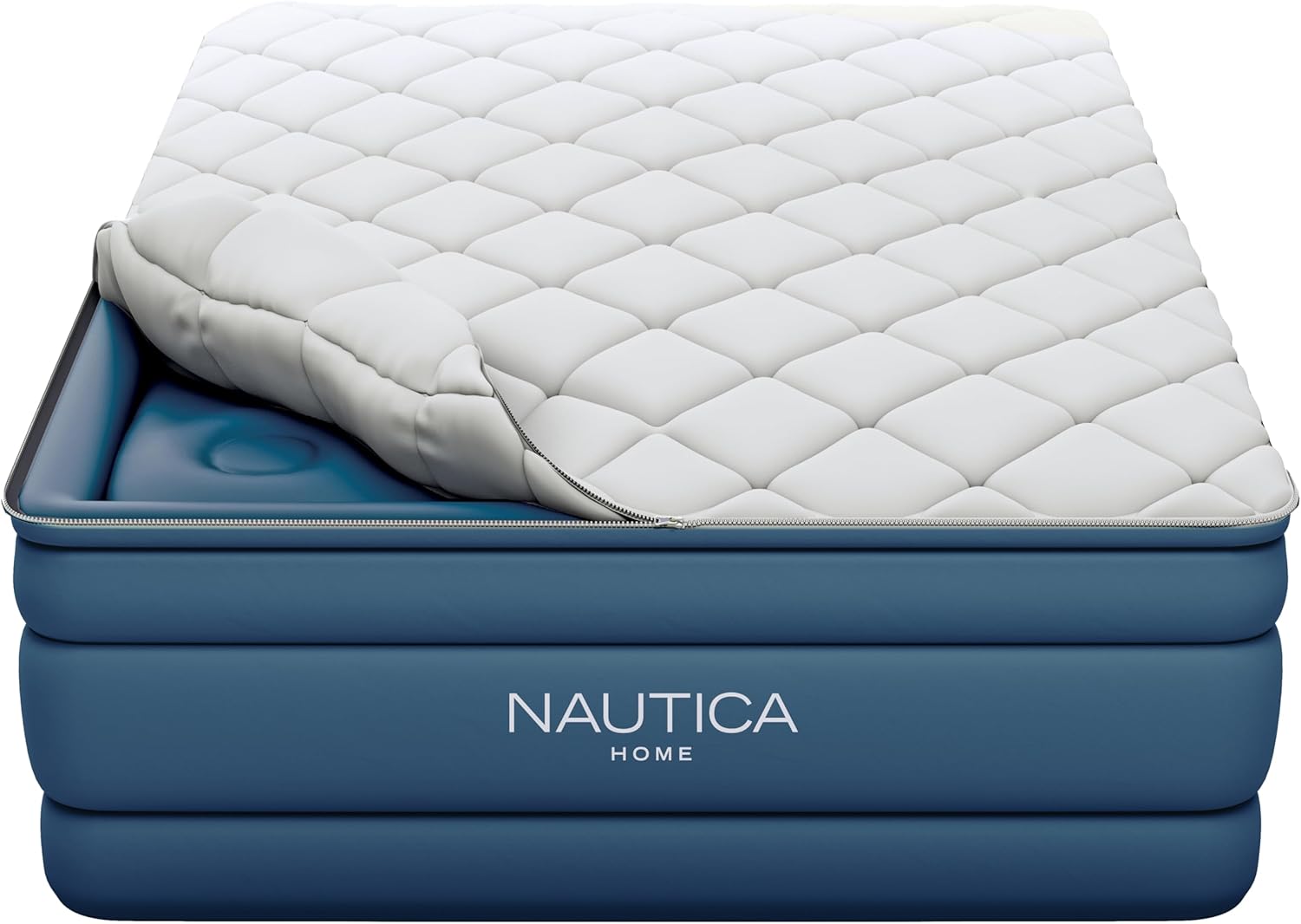 Nautica Home 20" Cloud Supreme Air Mattress with Zip-Off Pillowtop, Built-in Pump, Quick 2-Minute Inflation,Queen Size, Perfect for Guests, Travel, Camping, Durable Offset Coil Construction