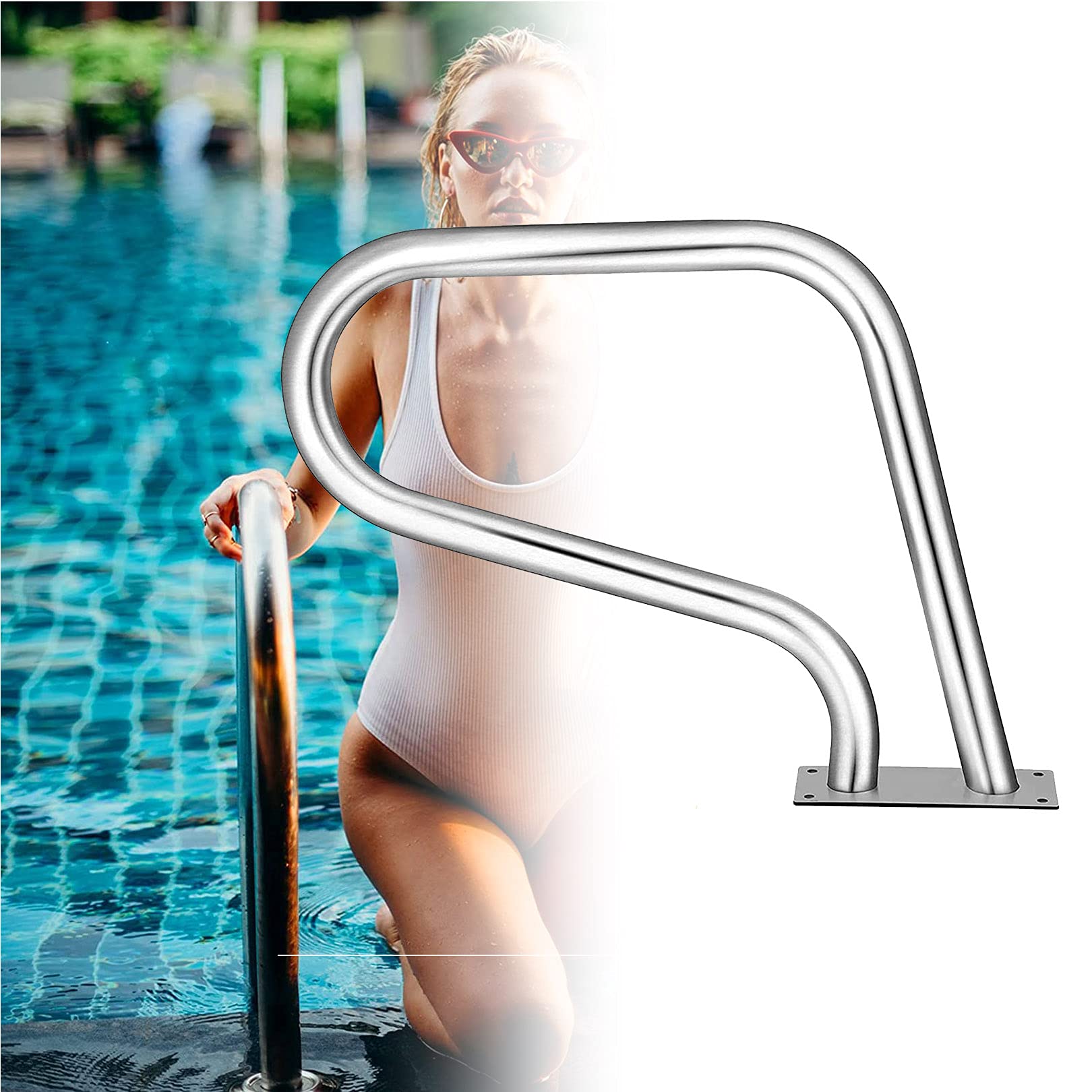 Poignée de piscine antidérapante en inox pour éviter les chutes