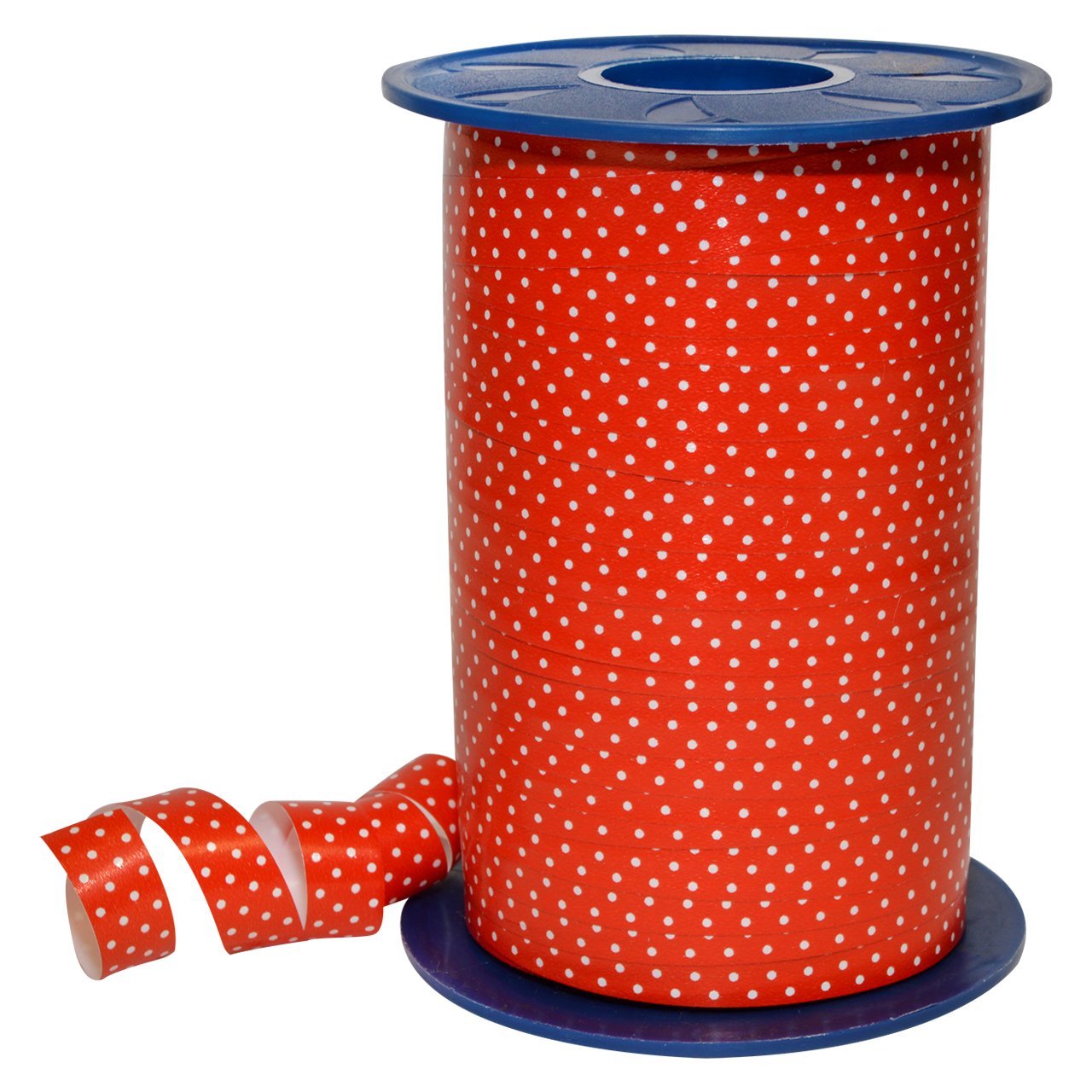 Morex Ribbon Red 378/9-609 Polypropylene Dots Curling Ribbon, 3/8" X 220 Yd,