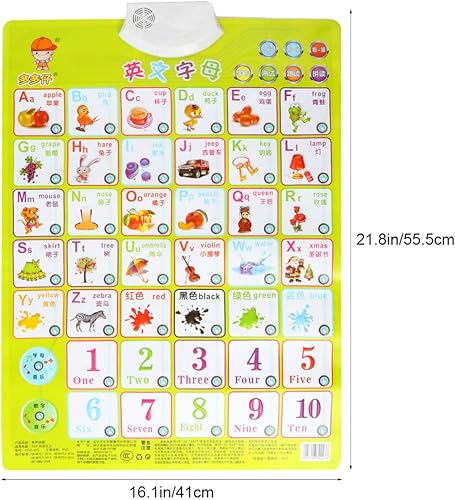 Miniatura 3 de Tofficu 2 unids preescolar para chino hablar electrónico de pared educativa vocabulario digital aprendizaje educación cartel niños niños niños bebé