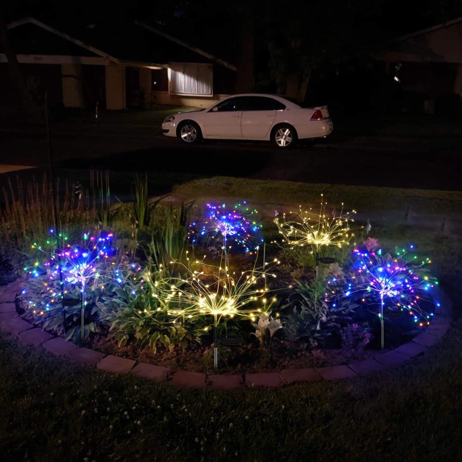 Anordsem Solar Lights Outdoor Garden: Firework Light Waterproof for Christmas Decorations Outside - Solar Powered Fairy Fireworks Stake Lamp for Pathway Patio Fence Yard Xmas Ornaments 4 71KXFE3Lo5L. AC SL1500