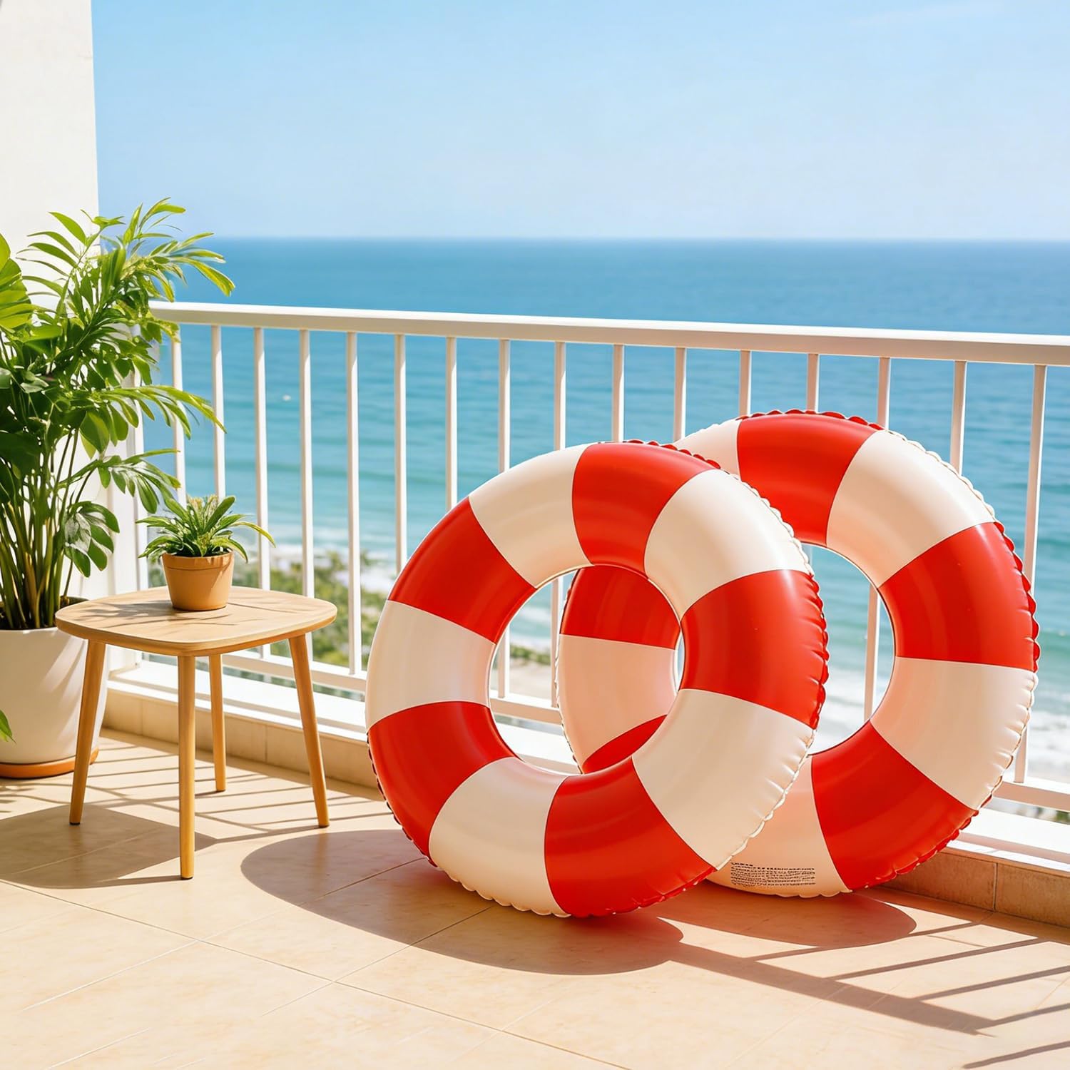 2PCS Floats for Adults Rings Striped Pool Float Large Swim Ring for Adults,35 Inch Classic Striped Teens Adult Inner Tubes Summer Beach Bachelorette Party