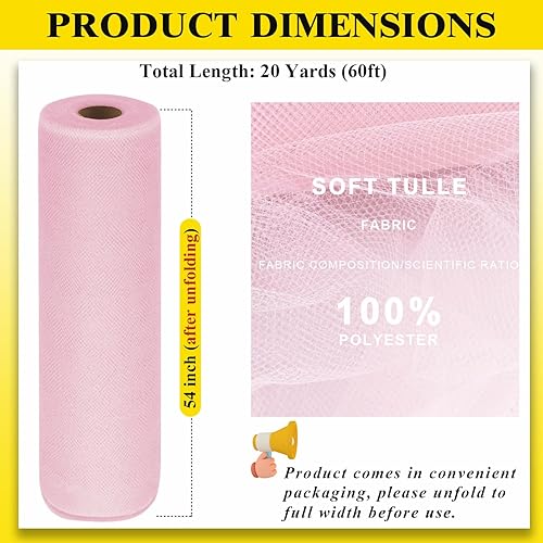 Miniatura 141 de Rollos de tela de tul azul de 54 pulgadas por 20 yardas, perno de carrete de tutú para decoración de bodas, falda tutú de baby shower, envoltura