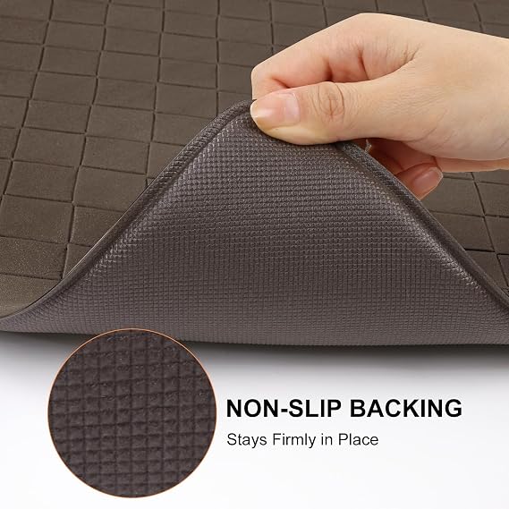 Yamaziot Kitchen Mats 2 PCS, Cushioned Anti Fatigue Kitchen Rug Set for Floor, Non-Slip Waterproof Comfort Standing Kitchen Rug for Kitchen, Floor, Office, Sink, Laundry, 17.3