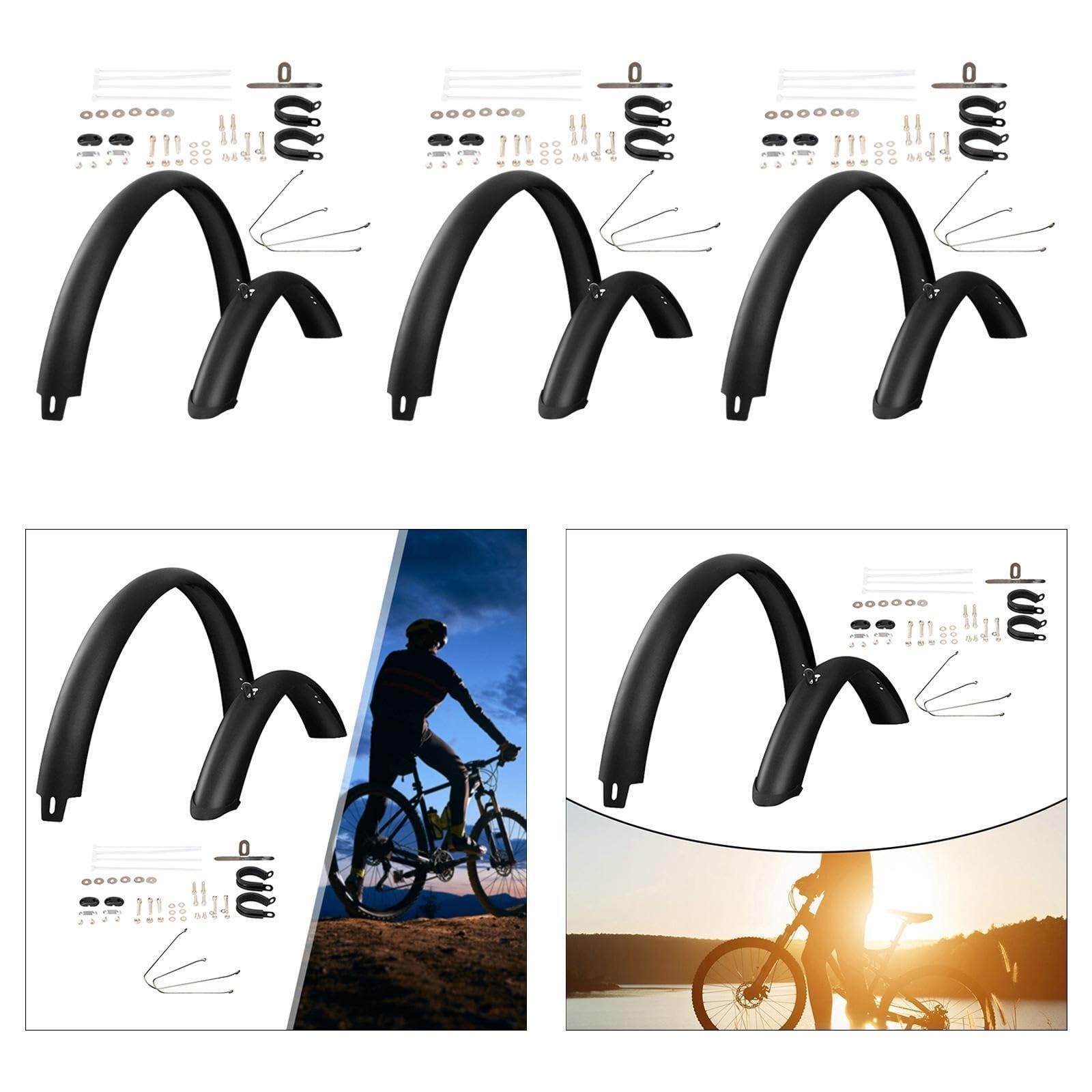 Guardabarros para Bicicletas Guardabarros de montaña para Bicicleta, Conjunto de Guardabarros Delantero y Trasero, Guardabarros para Bicicleta salpicaderos Delantero Trasero
