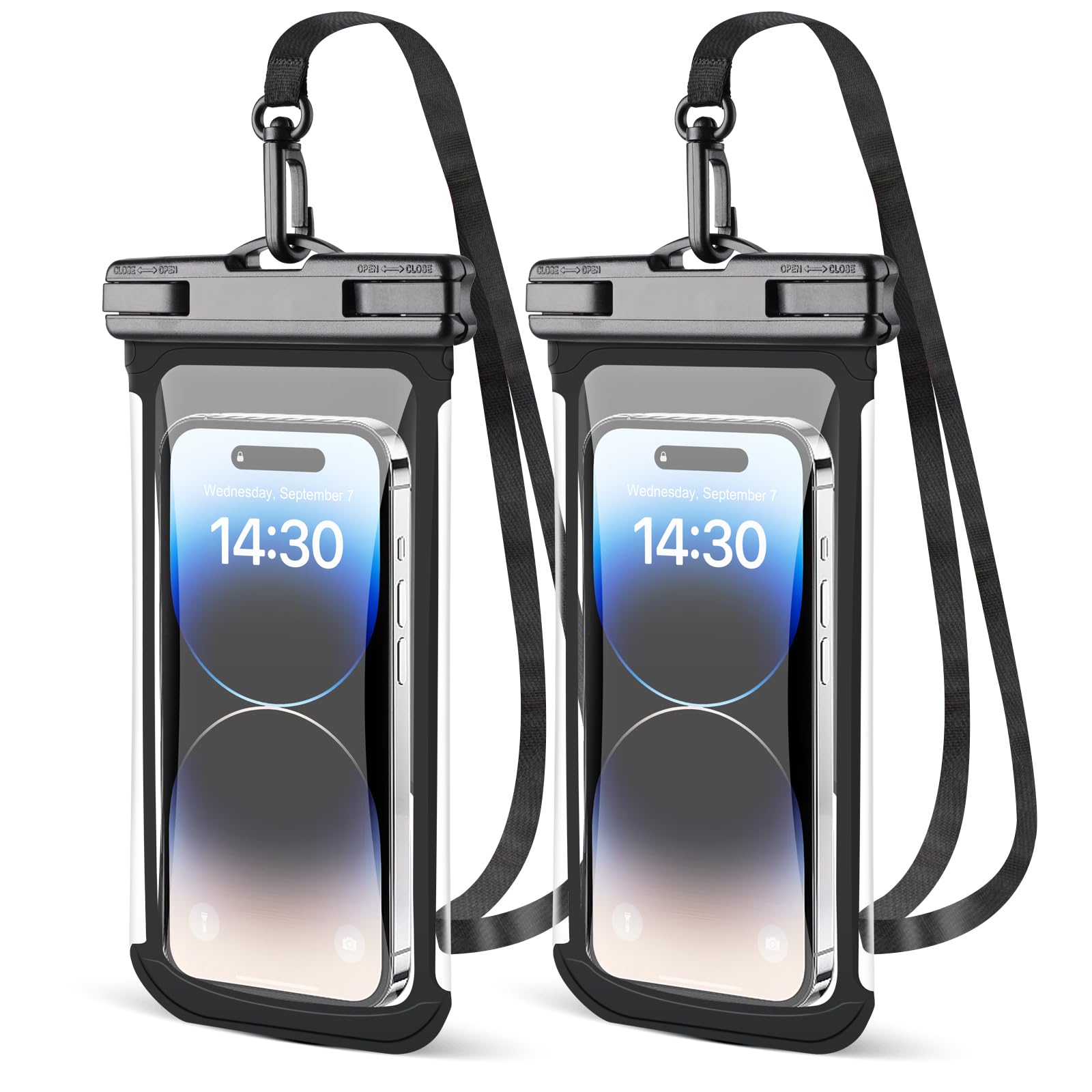 Custodia Impermeabile Borsa Impermeabile [2 Pezzi] IPX8 Custodia Impermeabile Smartphone Universale Borsa Protezione Cover Subacquea per iPhone 15 14 13 12 11 Pro Max Plus Galaxy S24 S23 Fino a 7.2"